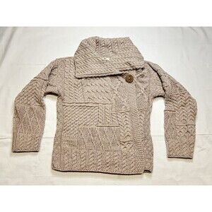 Carraig Donn Single Button Cardigan Sweater Women’s Small Brown 100% Merino Wool